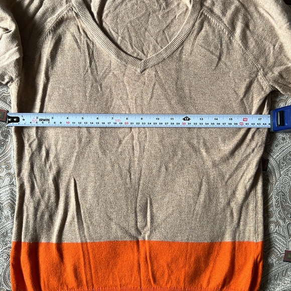 Colour block Touch of Cashmere Cotton Blend V neck Sweater - Picture 4 of 5